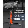 VEVOR Transmission Jack,1/2Ton/1100lbs Capacity Hydraulic Telescopic Transmission Jack, 2-Stage with Foot Pedal, 360° Swivel Wheel, Garage/Shop Lift Hoist, Orange