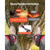 VEVOR Tree Climbing Spikes Set, 1 Pair Height-Adjustable Climbing Spurs with Security Harness and Utility Rope, 350lbs Load Capacity Tree Climbing Gear, Arborist Equipment for Climbers, Fruit Picking(Red)