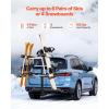 VEVOR Universal Car Roof Rack – Fit Most Crossbars, Carry up to 6 Pairs of Skis or 4 Snowboards, Aluminum Snowboard Ski Rack with Lock & Rubber Padding(Rear Rack (Fold-4))