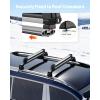 VEVOR Universal Car Roof Rack – Fit Most Crossbars, Carry up to 6 Pairs of Skis or 4 Snowboards, Aluminum Snowboard Ski Rack with Lock & Rubber Padding(Roof Rack (T-Style  Rails))