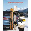 VEVOR Universal Car Roof Rack – Fit Most Crossbars, Carry up to 6 Pairs of Skis or 4 Snowboards, Aluminum Snowboard Ski Rack with Lock & Rubber Padding(Rear Rack (Fold-1))