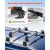 VEVOR Universal Car Roof Rack – Fit Most Crossbars, Carry up to 6 Pairs of Skis or 4 Snowboards, Aluminum Snowboard Ski Rack with Lock & Rubber Padding(Roof Rack (Full))