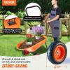 VEVOR Wheelbarrow Cart, 5 Cu. Ft. Load & 397 lbs Capacity, 2 Wheels Garden Dump Cart, Garden Wagon with Handle & 10″ Wide Track Wheels, Easy Loading Utility Yard Cart & Wagons for Outdoor Lawn Yard(5 Cu. Ft. Load & 397 lbs)
