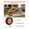 VEVOR Wheelbarrow Cart, 5 Cu. Ft. Load & 397 lbs Capacity, 2 Wheels Garden Dump Cart, Garden Wagon with Handle & 10″ Wide Track Wheels, Easy Loading Utility Yard Cart & Wagons for Outdoor Lawn Yard(5 Cu. Ft. Load & 265 lbs)