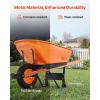 VEVOR Wheelbarrow Cart, 5 Cu. Ft. Load & 397 lbs Capacity, 2 Wheels Garden Dump Cart, Garden Wagon with Handle & 10″ Wide Track Wheels, Easy Loading Utility Yard Cart & Wagons for Outdoor Lawn Yard(6 Cu. Ft. Load & 330 lbs)