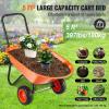 VEVOR Wheelbarrow Cart, 5 Cu. Ft. Load & 397 lbs Capacity, 2 Wheels Garden Dump Cart, Garden Wagon with Handle & 10″ Wide Track Wheels, Easy Loading Utility Yard Cart & Wagons for Outdoor Lawn Yard(5 Cu. Ft. Load & 397 lbs)