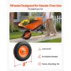 VEVOR Wheelbarrow Cart, 5 Cu. Ft. Load & 397 lbs Capacity, 2 Wheels Garden Dump Cart, Garden Wagon with Handle & 10″ Wide Track Wheels, Easy Loading Utility Yard Cart & Wagons for Outdoor Lawn Yard(6 Cu. Ft. Load & 330 lbs)