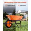 VEVOR Wheelbarrow Cart, 5 Cu. Ft. Load & 397 lbs Capacity, 2 Wheels Garden Dump Cart, Garden Wagon with Handle & 10″ Wide Track Wheels, Easy Loading Utility Yard Cart & Wagons for Outdoor Lawn Yard(5 Cu. Ft. Load & 265 lbs)
