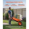 VEVOR Wheelbarrow Cart, 5 Cu. Ft. Load & 397 lbs Capacity, 2 Wheels Garden Dump Cart, Garden Wagon with Handle & 10″ Wide Track Wheels, Easy Loading Utility Yard Cart & Wagons for Outdoor Lawn Yard(5 Cu. Ft. Load & 265 lbs)