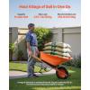 VEVOR Wheelbarrow Cart, 5 Cu. Ft. Load & 397 lbs Capacity, 2 Wheels Garden Dump Cart, Garden Wagon with Handle & 10″ Wide Track Wheels, Easy Loading Utility Yard Cart & Wagons for Outdoor Lawn Yard(6 Cu. Ft. Load & 330 lbs)