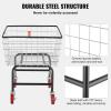 VEVOR Wire Laundry Cart, 2.8Bushel Wire Laundry Basket with Wheels, 26.7”x21.7”x26.4” Commercial Basket Cart, Steel Frame with Chrome Finish, 4″ Casters(2.8 Bushel–26.7”x21.7”x26.4”)