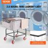 VEVOR Wire Laundry Cart, 2.8Bushel Wire Laundry Basket with Wheels, 26.7”x21.7”x26.4” Commercial Basket Cart, Steel Frame with Chrome Finish, 4″ Casters(2.8 Bushel–26.7”x21.7”x26.4”)