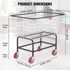 VEVOR Wire Laundry Cart, 2.8Bushel Wire Laundry Basket with Wheels, 26.7”x21.7”x26.4” Commercial Basket Cart, Steel Frame with Chrome Finish, 4″ Casters(3.8 Bushel–32.5”x21.3”x29.9”)
