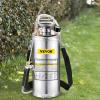 Happybuy 3 Gallon Stainless Steel Sprayer, 20″ Wand & 3FT Reinforced Hose, Hand Pump Sprayer with Pressure Gauge, Safety Valve & Adjustable Nozzle, Weed Sprayers for Lawn, Gardening & Sanitizing(2 Gallon)