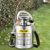 Happybuy 3 Gallon Stainless Steel Sprayer, 20″ Wand & 3FT Reinforced Hose, Hand Pump Sprayer with Pressure Gauge, Safety Valve & Adjustable Nozzle, Weed Sprayers for Lawn, Gardening & Sanitizing(1 Gallon)