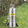 Happybuy 3 Gallon Stainless Steel Sprayer, 20″ Wand & 3FT Reinforced Hose, Hand Pump Sprayer with Pressure Gauge, Safety Valve & Adjustable Nozzle, Weed Sprayers for Lawn, Gardening & Sanitizing(3.5 Gallon)
