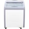 Happybuy 5.4 Cu.ft Commercial Ice Cream Display Case, Gelato Chest Freezer, Sliding Glass Doors, Locking Casters, 2 Wire Baskets, Mobile Deep Freezer, White