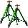 Impact Sprinkler on Tripod Base, Tripod Sprinklers with Brass Head, 360 Degree Large Area Irrigation with Extension Legs Flip Locks, Heavy Duty 3/4″ Connector for Lawn Yard Garden(2)