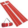 VEVOR 10x3ft Softball/Baseball Pitching Mat with Rubber Mound – Anti-Fade Turf & Anti-Slip Foam Backing, Portable Fastpitch Training Aid for Indoor/Outdoor Practice (Red/Green)(Red)