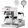 VEVOR 12 Cups Commercial Drip Coffee Maker, Coffee Maker Machine with 3 Glass Carafes and 3 Warmer Plates, Stainless Steel Pour Over Coffee Brewer for Restaurant, Office, Cafe(3 Warmer Plates  Auto Water Intake: No)