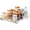 VEVOR 15.5″ Wx21 Dx3.5 H Pull Out Cabinet Organizer, Heavy Duty Slide Out Pantry Shelves, Chrome-Plated Steel Roll Out Drawers, Storage for Home Under Sink, 17″ Wx22 Dx7 H Install Size for Cabinet(12.5″Wx16.5″D)