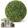 VEVOR 2 Pcs 20” Artificial Plant Topiary Ball, Faux Boxwood Balls with 2 LED Light String, All-Year Green Faux Plant Decorative Balls for Backyard, Balcony,Garden, Wedding and Home Décor(23inch-ball)