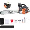 VEVOR 20inch 62CC Gas Powered Chainsaw, 3.8 HP 2 Stroke Engine Gas Power Chainsaws with Non-Slip Handle, Gas Chainsaws with Dual Fuel Tanks, For Wood Cutting, Tree Trimming, and Land Clearing(62CC 20inch)