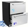VEVOR 24-Inch Outdoor Beverage Refrigerator, 150 QT Built-in Drink Fridge, 0.56 kWh/Day Energy-Efficient Cooler with 304 Stainless Steel Door, Holds 180 Cans for Outdoor Kitchen, Home Bar, Patio(Freezer & Cool Drawer Refrigerator)