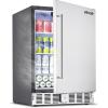 VEVOR 24-Inch Outdoor Beverage Refrigerator, 150 QT Built-in Drink Fridge, 0.56 kWh/Day Energy-Efficient Cooler with 304 Stainless Steel Door, Holds 180 Cans for Outdoor Kitchen, Home Bar, Patio(Single Door Refrigerator)