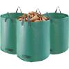 VEVOR 3-Pack 72 Gallon Reusable Yard Waste Bag, Large Lawn Garden Bags, Heavy Duty Collapsible Garden Leaf Trash Container, Stand-Up Grass Clipping Bin, with Reinforcement Ring and Handles, 26.4×30 in