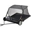 VEVOR 52 Inch Lawn Sweeper Tow Behind, 26 cu.ft. Large Pull Behind Grass Sweeper, Heavy Duty Leaf & Grass Collector with Dumping Rope Design, Adjustable Sweeping Height for Picking Up Debris & Grass