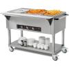 VEVOR 5-Pan Commercial Food Warmer, 5 x 20.6QT Electric Steam Table, 3750W Professional Buffet Catering Food Warmer with 4 Wheels (2 Lockable), Food Grade Stainless Steel Server for Party Restaurant(3 Pan)