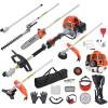 VEVOR 5-in-1 26cc 2 Cycle Gas Powered Dual Sided Hedge Trimmer, Weed Eater, String Trimmer, Edger, Pole Saw Chainsaw Pruner with EPA, CE and EMC Certification(33cc 6-in-1 Gas Hedge Trimmer  Weed Eater  String Trimmer  Brush Cutter  Edger  Pole Saw Chainsaw Pruner)