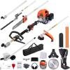 VEVOR 5-in-1 26cc 2 Cycle Gas Powered Dual Sided Hedge Trimmer, Weed Eater, String Trimmer, Edger, Pole Saw Chainsaw Pruner with EPA, CE and EMC Certification(26cc 7-in-1 Gas Hedge Trimmer  Weed Eater  String Trimmer  3T&40T Brush Cutter  Edger  Pole Saw Chainsaw Pruner)
