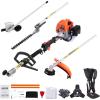 VEVOR 5-in-1 26cc 2 Cycle Gas Powered Dual Sided Hedge Trimmer, Weed Eater, String Trimmer, Edger, Pole Saw Chainsaw Pruner with EPA, CE and EMC Certification(26cc 4-in-1 Gas Hedge Trimmer  String Trimmer  Brush Cutter  Edger)