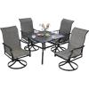 VEVOR 7 Pieces Patio Dining Set, Outdoor Rectangle Furniture Table and Chairs Set, All Weather Garden Furniture Table Sets, HIPS Patio Conversation Set, for Lawn, Deck, Backyard, Poolside(5 Piece)