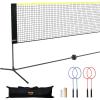 VEVOR Badminton Net, Height Adjustable Volleyball Net, Wide Foldable Pickleball Net, Portable Easy Setup Tennis Net Set with Poles, Stand and Carry Bag, for Kids Backyard Game Indoor Outdoor Use(20 ft)