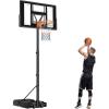 VEVOR Basketball Hoop 44 48 50 54 Inchs, 4.4-10 FT Height Adjustable Basketball Portable Hoop & Goal, Basketballs Hoop Outdoor, PC Backboard for Kids, Adults, Basketball Court, Schools, Parks(44″-Larger Base)