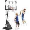 VEVOR Basketball Hoop 44 48 50 54 Inchs, 4.4-10 FT Height Adjustable Basketball Portable Hoop & Goal, Basketballs Hoop Outdoor, PC Backboard for Kids, Adults, Basketball Court, Schools, Parks(44″-Rebound Board)