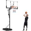 VEVOR Basketball Hoop 44 48 50 54 Inchs, 4.4-10 FT Height Adjustable Basketball Portable Hoop & Goal, Basketballs Hoop Outdoor, PC Backboard for Kids, Adults, Basketball Court, Schools, Parks(44 in-Quickly Adjust)