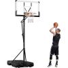 VEVOR Basketball Hoop 44 48 50 54 Inchs, 4.4-10 FT Height Adjustable Basketball Portable Hoop & Goal, Basketballs Hoop Outdoor, PC Backboard for Kids, Adults, Basketball Court, Schools, Parks(54 in-Quickly Adjust)