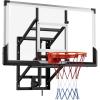 VEVOR Basketball Hoop 44 48 50 54 Inchs, 4.4-10 FT Height Adjustable Basketball Portable Hoop & Goal, Basketballs Hoop Outdoor, PC Backboard for Kids, Adults, Basketball Court, Schools, Parks(54″ Backboard)