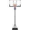 VEVOR Basketball Hoop 44 48 50 54 Inchs, 4.4-10 FT Height Adjustable Basketball Portable Hoop & Goal, Basketballs Hoop Outdoor, PC Backboard for Kids, Adults, Basketball Court, Schools, Parks(48 in-Quickly Adjust)