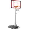 VEVOR Basketball Hoop/Rim 18″, 28 32 Inchs PC Backboard, 5-7 ft Height Adjustable, Basketball Portable Hoop & Goal, Regulation Basketball Hoop Outdoor, Teens, Adults, Basketball Court, Schools, Parks(28in Red Backboard)