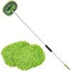 VEVOR Car Wash Brush, 62-Inch Extendable Car Washing Brush with Long Handle, Soft Chenille Fiber Car Wash Mop Mitt, 180° Rotatable Car Cleaning Brush with 1 Replacement Mop for Car, RV, Window, Floor(Soft Chenille Fiber head)