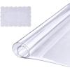 VEVOR Clear Table Cover Protector, 48 inch/1230 mm Round Table Cover, 1.5 mm Thick PVC Plastic Tablecloth, Waterproof Desktop Protector for Writing Desk, Coffee Table, Dining Room Table(18″ x 48″ (Rectangular))