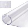 VEVOR Clear Table Cover Protector, 48 inch/1230 mm Round Table Cover, 1.5 mm Thick PVC Plastic Tablecloth, Waterproof Desktop Protector for Writing Desk, Coffee Table, Dining Room Table(32″ x 16″ (Rectangular))
