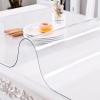 VEVOR Clear Table Cover Protector, 48 inch/1230 mm Round Table Cover, 1.5 mm Thick PVC Plastic Tablecloth, Waterproof Desktop Protector for Writing Desk, Coffee Table, Dining Room Table(24″ x 60″  1.5 mm)