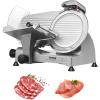 VEVOR Commercial Meat Slicer, 10 inch Electric Food Slicer, 240W Frozen Meat Deli Slicer, Premium Chromium-plated Steel Blade Semi-Auto Meat Slicer For Commercial and Home use(10IN-340W)