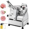 VEVOR Commercial Meat Slicer, 10 inch Electric Food Slicer, 240W Frozen Meat Deli Slicer, Premium Chromium-plated Steel Blade Semi-Auto Meat Slicer For Commercial and Home use(10IN-500W)